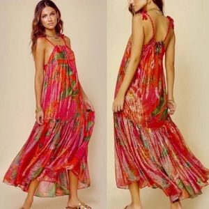 FARM Rio Pink Pietra maxi dress, magenta multi, XL.